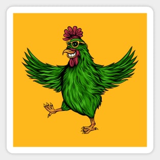 Rooster Funny Green Magnet